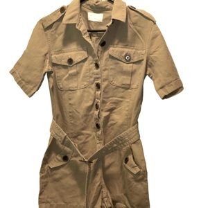 Converse Khaki belted denim romper